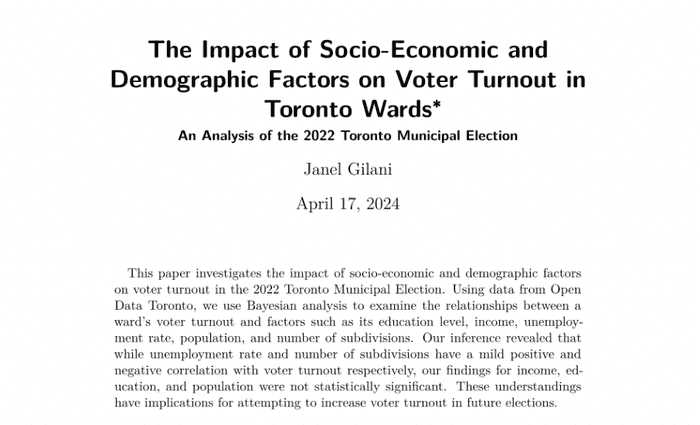 Paper: Analysing Voter Turnout